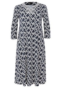 Kleid mit V-Ausschnitt COLLIERDress V-neck COLLIER - blue - #4