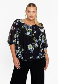 Tunika mit gesmokten Bündchen BLUETTTunic smocked cuffs BLUETT - black - #1