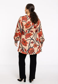 Tunic wide bottom PAPAVERO - red - #3