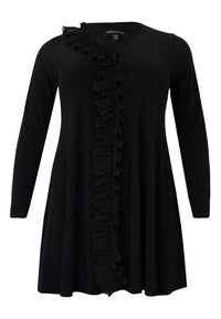 Tunic wide bottom plisse tape DOLCE - black - #4