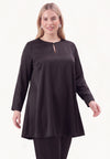 Tunika wide bottom satin - Schwarz