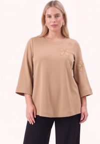 Top eco vero FLOWER - light brown - #2