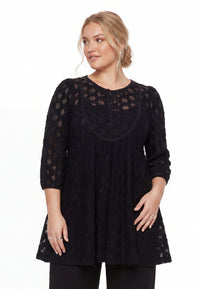 Tunic wide bottom DENTEL - black - #1