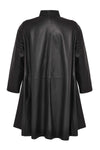 Coat wide Aline leather - black - #3