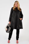 Coat wide Aline leather - black - #2