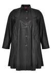 Coat wide Aline leather - black - #4