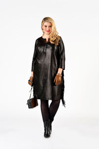 Dress fringing leather - black - #2