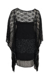 Tunic long square stripe bead - black - #2