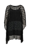 Tunic long square stripe bead - black - #3