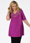 Shirt flare strass neck DOLCE - pink - #1