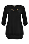 Shirt turn-up sleeves DOLCE - black - #1