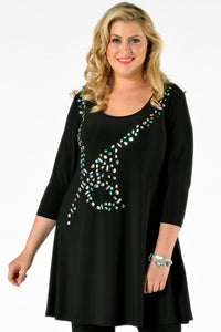 Shirt wide bottom stones DOLCE - black - #2