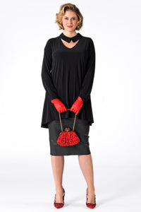 Tunic v-neck collar DOLCE - black - #2