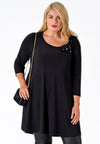 Tunic wide bottom beads DOLCE - black