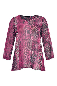 Tunic v-neck PINK SNAKE - pink - #3