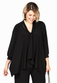 Blouse scarf lace cuff DOLCE - black - #1