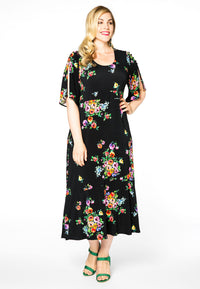 Dress asymmetric bottom ROSA - black - #2