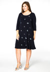 Dress beaded front DOLCE - blue
