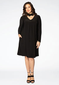 Dress DOLCE flower collar - black - #2