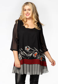 Tunic wide bottom MENORCA - black - #1