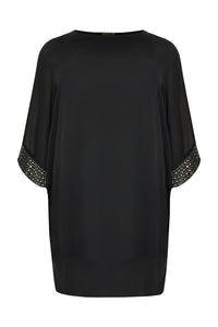 Tunic beaded cuff VOILE - black - #4