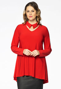 Tunika mit Kragen / V-Ausschnitt DOLCETunic collar / v-neck DOLCE - red - #1