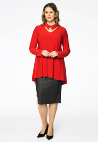 Tunika mit Kragen / V-Ausschnitt DOLCETunic collar / v-neck DOLCE - red - #2