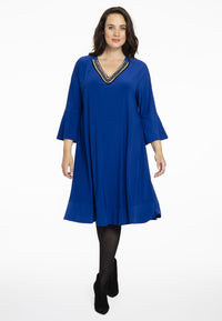 Perlenbesetztes Rüschenkleid DOLCEDress frilled beaded DOLCE - blue - #2