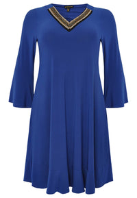Perlenbesetztes Rüschenkleid DOLCEDress frilled beaded DOLCE - blue - #4