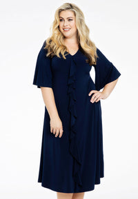 Kleid Rüschen in der Mitte DOLCEDress centre frill DOLCE - blue - #1