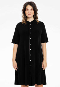 Blouse-Dress strass trim DOLCE - black - #1