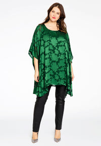 Tunic square DÉVORÉ - green - #1
