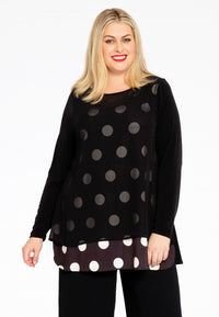 Tunic flare POLKA - black - #1