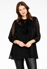 Tunic frill neck PONPON - black - #1