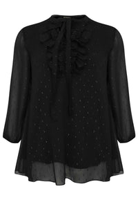 Tunic frill neck PONPON - black - #4