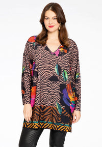 Tunic wide V-neck ALEXYS - multi - #1