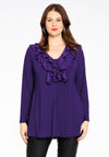 Tunic flare ruffled V-neck DOLCE - purple