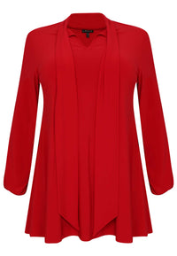 Tunika wide bottom mit Schleife DOLCETunic wide bottom bow DOLCE - red - #4