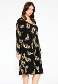 Dress A-line PALM - black - #1