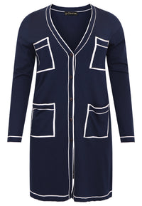 Cardigan mit kontrastierenden BesätzenCardigan contrast piping - blue - #4