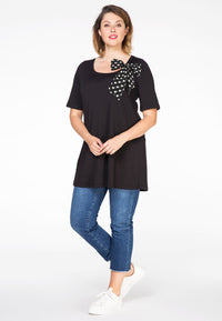 Tunic flare scarf dots - black - #1