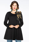 Tunic wide bottom scarf Paris - black - #1