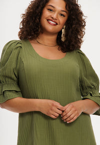 Dress puff sleeve BUBBLE - light green - #1