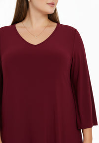 Dress V-neck DOLCE - dark red - #3
