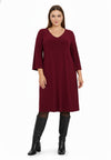 Dress V-neck DOLCE - dark red