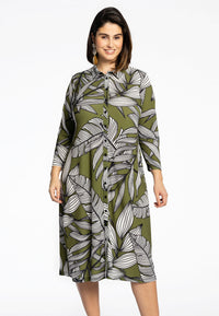 Blouse midi BATIK LEAVES - green - #1