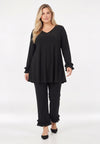 Tunic wide bottom frill UNI DOLCE - black - #1