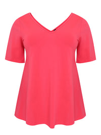 Tunic V flare COTTON - pink - #4