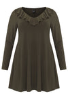 Tunic wide bottom frilled DOLCE - dark green - #3