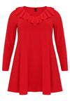 Tunic wide bottom frilled DOLCE - red - #2